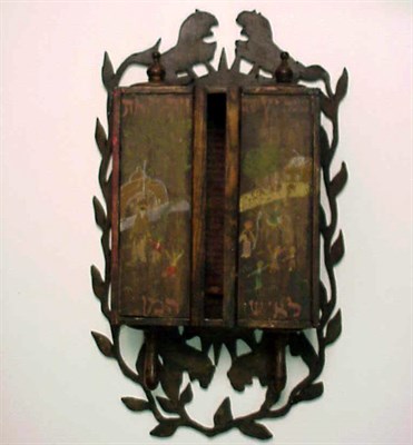 Lot 330 - Esther Scroll Mounted in a painted wood...