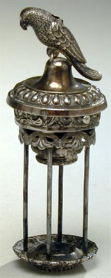 Lot 326 - Continental Silver Spice Container With floral...