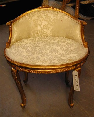 Lot 424 - Louis XV Style Gilt-Wood Boudoir Chair