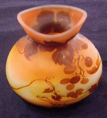 Lot 259A - Galle Cameo Glass Vase Of flattened spherical...