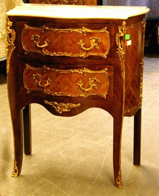 Lot 320 - Pair of Louis XV Style Marble Top Mahogany...