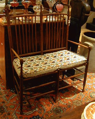 Lot 398 - American Turned Maple Double Chair Back Settee