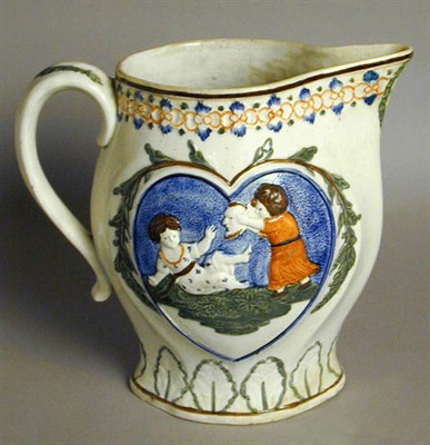 Lot 273 - Prattware Polychromed Pitcher With...