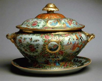 Lot 351 - Canton Rose Medallion Tureen and Associated...