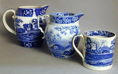 Lot 405 - Two English Blue and White Transfer-Decorated...