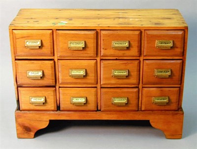 Lot 341 - American Oak Apothecary Chest With twelve...