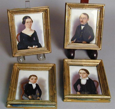 Lot 391 - Group of Four Framed Portrait Miniatures on...
