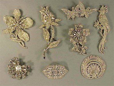 Lot 367 - Group of Rhinestone Evening Jewelry Comprising...