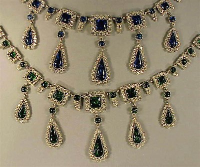 Lot 222 - Two Poured Glass and Rhinestone Evening...