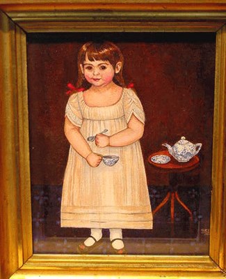 Lot 49 - American School 20th Century GIRL WITH BLUE...