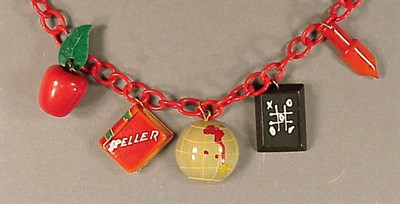 Lot 472 - Bakelite, Celluloid and Wood Necklace The...