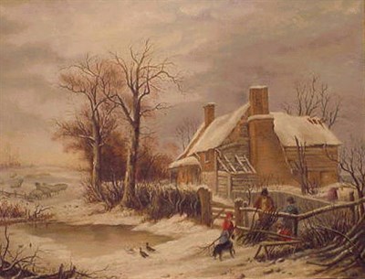 Lot 42 - S.G. Hoskinson 19th Century FARM IN WINTER...