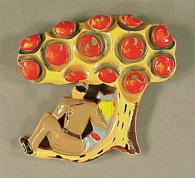 Lot 453 - Bakelite Brooch Depicting a soldier courting...