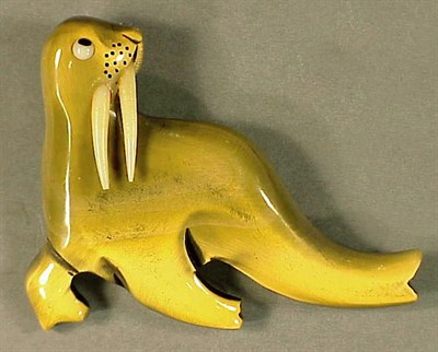 Lot 444 - Bakelite Brooch Depicting a walrus. Length 2...