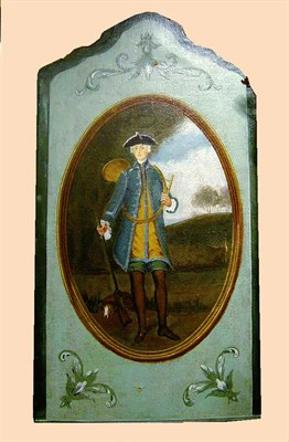 Lot 440 - Georgian Style Painted Canvas Three-Panel...