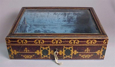 Lot 136 - Victorian Stenciled Glass Top Display Box