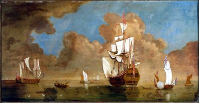 Lot 255 - British School 19th Century BRITISH WAR SHIPS...