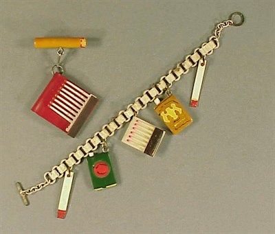 Lot 450 - Bakelite, Celluloid and Metal Bracelet The...