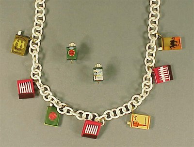 Lot 449 - Bakelite and Celluloid Necklace The chain...