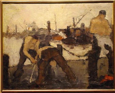 Lot 39 - Jozef (Jos) Mous Belgian, 1896 - 1968 DOCK...