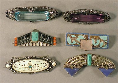 Lot 60 - Group of Six Theodor Fahrner Pins Each...