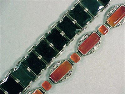 Lot 55 - Two Theodor Fahrner Evening Bracelets...