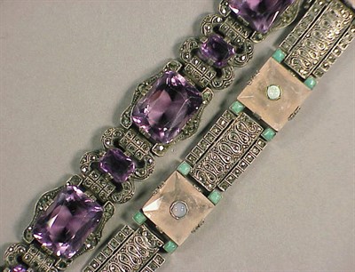 Lot 62 - Two Theodor Fahrner Evening Bracelets Circa...