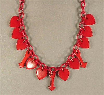Lot 415 - Bakelite and Celluloid Necklace The chain...
