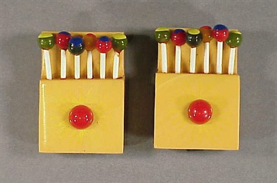 Lot 479 - Bakelite and Celluloid Two-Piece Match Box...