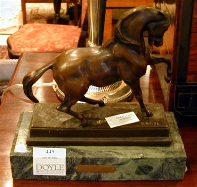 Lot 449 - Bronze Equestrian Sculpture Signed.