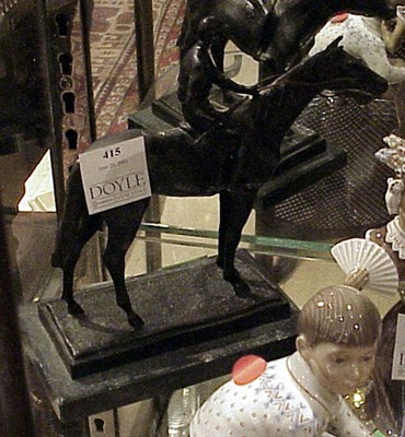 Lot 415 - Bronze Equestrian Sculpture Signed.
