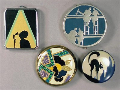 Lot 51 - Group of Four Art Deco Pictorial Compacts...