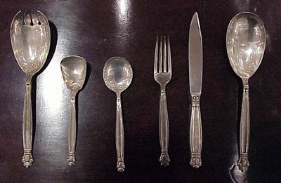 Lot 398 - Manchester Sterling Silver Flatware Service In...