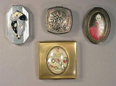 Lot 52 - Four Figural Compacts 1920s Comprising one of...