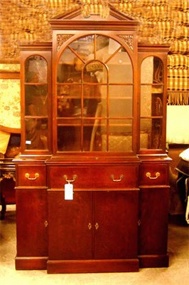 Lot 263 - Georgian Style Mahogany Breakfront Cabinet