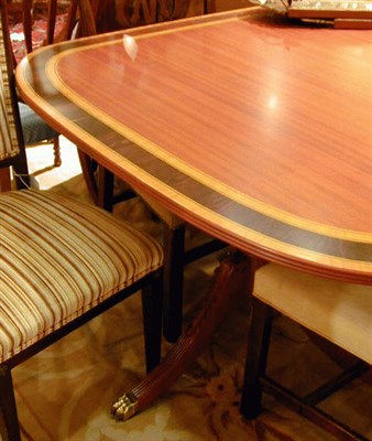 Lot 398 - Regency Style Inlaid Mahogany Double-Pedestal...