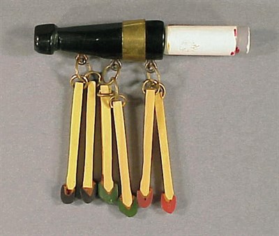 Lot 482 - Bakelite Brooch Depicting a cigarette with...