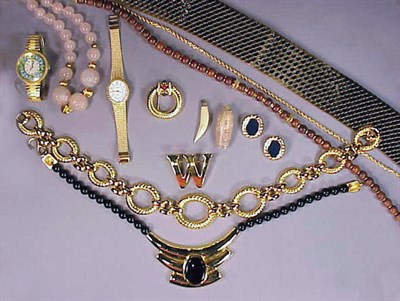 Lot 2 - Lot of Assorted Costume Jewelry Including rose...