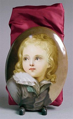 Lot 202 - KPM Porcelain Plaque Depicting a Young Boy