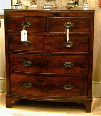 Lot 288 - Federal Mahogany Bow-Front Chest of Drawers...