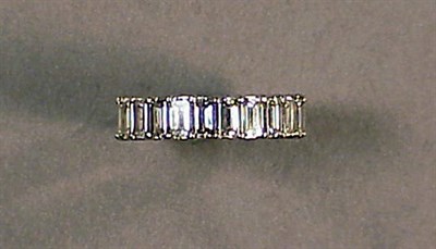 Lot 639 - Diamond Wedding Band Platinum, continuously...