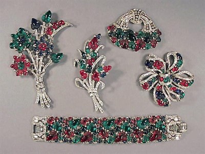 Lot 225 - Group of Cartier Style Jewelry 1930s/50s Each...