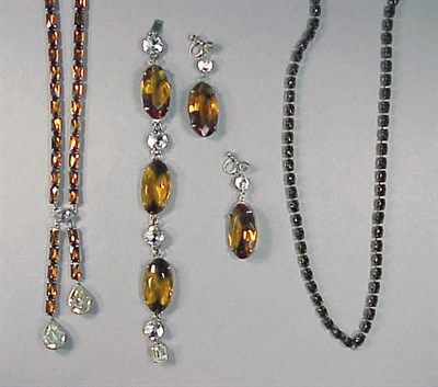 Lot 112 - Group of Faux Topaz Jewelry Comprising a...