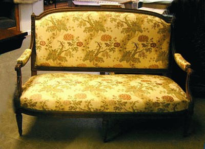 Lot 450 - Louis XVI Style Fruitwood Upholstered Settee