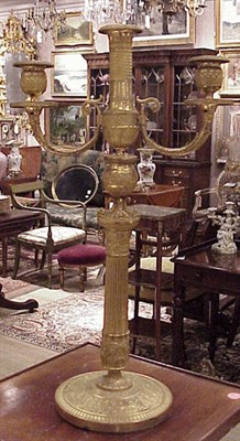 Lot 273 - Pair of Empire Style Gilt-Bronze Three-Light...