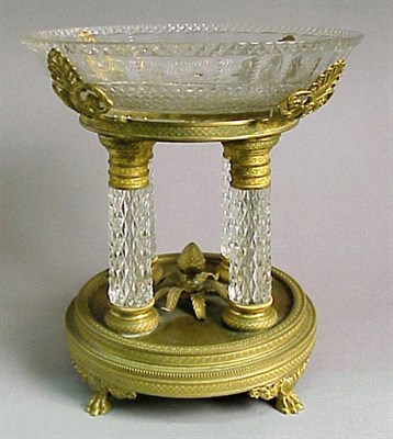 Lot 285 - Empire Style Bronze and Crystal Tazza