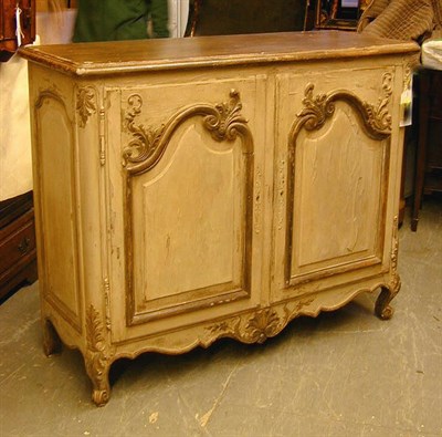 Lot 495 - Provincial Louis XV Style Painted Cabinet