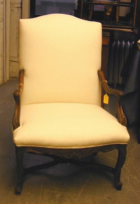 Lot 581 - Louis XV Style Mahogany Upholstered Armchair