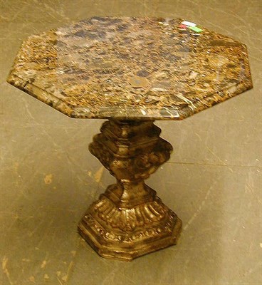 Lot 283 - Italian Marble Top Silver-Gilt Octagonal...