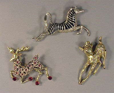 Lot 243 - Three Eisenberg Animal Pins 1940s Each...